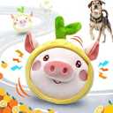 Hanarook Interactive Dog Toys, Moving Squeaky Dog Toy Ball, Rechargeable Bouncing Rolling Puppy Ball Toy with Jumping Music Talking Mode for Puppy Small Medium Dogs to Keep Them Busy (Pig)