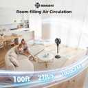 Fan for Bedroom, 3D Oscillating Standing Fans, 100ft Airflow, Quiet Pedestal Floor Fan with DC Motor, 32 Speeds, 3 Modes, Adjustable Height, 12H Timer, Remote Control for Home, Dorm, Office, Small