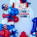 4th of July 1st Birthday High Chair Banner, Patriotic American Flag Design, Cotton Rope Tassels with Wooden Beads, Pennant Style