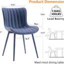 YOUNUOKE Dining Chairs Set of 2 Mid-Century Modern Kitchen Chairs Navy Blue, 1.61' x 1.58' x 2.59'
