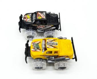 Light-Up Monster Truck Toys (2-Pack)  Push-&-Go Cars with Glowing Wheels  Birthday Gift for Toddlers, Boys & Girls Ages 3+  Durable Friction-Powered Trucks  Batteries Included