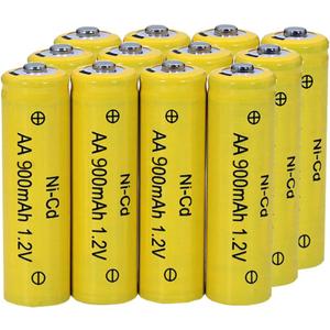 12 Packs 1.2V AA Ni-Cd 900mAh Rechargable Batteries for Solar String Lights, Garden Yard Lawn Landscape Lighting