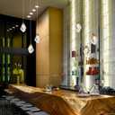 3 Lights Crystal Pendant Light Modern Cluster Chandelier - Dimmable LED Pendant Light Fixture with Brass Teardrop Design - Stylish Lighting for Kitchen Island, Dining Room, Hallway, Bathroom