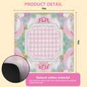 NATSUNO Pink Boho Floral Checkered Mahjong Mat (31.5x31.5), Abstract Watercolor Cottagecore Pastel Non-Slip Noise Reduction Mahjong Table Mat for American Mah Jong Poker Board Card Games Dominoes