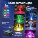 VIVOHOME 900GPH RGB Pond Filter Fountain with 6W LED Lights, 80W Submersible Water Pump with Multi-Stage Filtration for Koi Ponds, Waterfalls, Outdoor Water Features