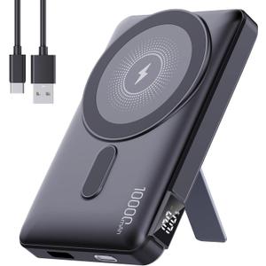 2025 Latest Magnetic Wireless Portable Charger Power Bank - 10000mAh Mag-Safe 22.5W PD Fast Max Charging with Built-in LED Display, Magnetic Battery Pack for iPhone 16/15/14/13/12/Pro/Mini/Pro Max (black)