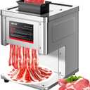 Commercial Fresh Meat Cutter Machine, 450W Electric Meat Slicer with Slicing Output 450LBS/H, 2.5mm Commercial Meat Slicer with Removable Blade for Boneless Meat Chicken and Vegetables,110V