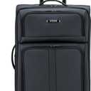 U.S. Traveler Anzio Softside Expandable Spinner Luggage, Dark Grey, Checked-Medium 26-Inch