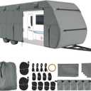 VEVOR Travel Trailer Cover, 28-31 ft RV Cover, Top 300D Oxford Fabric Camper Cover, Waterproof, Windproof and Rip-Stop Class A RV Cover, with Storage Bag, Repair Patches, Straps and Tire Covers