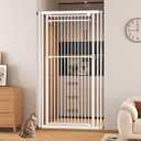 78.8" Extra Tall Cat Gate, 32.8-37.4" Wide Tall Dog Gate for Doorways/Hallways, NO Drilling Pressure Mounted Pet Gate for Stairs, Studio, Kitchen (White)