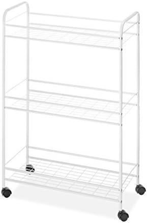 Whitmor Slim Rolling Household Cart - White 30.50 x 9.25 x 20.75