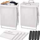 13-Gallon Slim Laundry Hamper Collapsible Clothes Basket for Bedroom, Bathroom, Dorm & Apartment, Foldable Laundry Bin with X-Shaped Steel Support