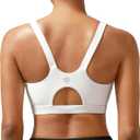 RUNNING GIRL Sports Bra for Women High Support, Molded Cup High Impact Sports Bras for Women with Sewn in Pads (White, S)