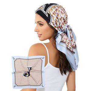 AWAYTR 35” Alphabet Head Scarf for Women Like Silk Scarf for Hair Scarves Hair Bandana For Women Headscarf Hair Wrap Scarfs Neck (J) Pack Of 2