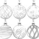 Kingrol 3.14 Inch Glass Ball Ornaments, Set of 6, Christmas Tree Decoration Balls, Fillable Ornaments for DIY Craft Projects, Christmas, Wedding, Party, Home Decor