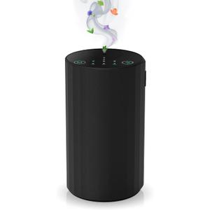 Waterless Essential Oil Diffuser Aromatherapy Scent Diffusers for Home Large Room, Bedroom, Car, Office, Desk, Battery Operated Mini Portable Air Freshener (Black)