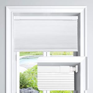 LazBlinds Cordless Cellular Shades, No Tools No Drill Light Filtering Honeycomb Shades Pleated Blinds for Windows, 35 1/2'' W x 64'' H, White (35 1/2'' W x 64'' H, Light Filtering-white)