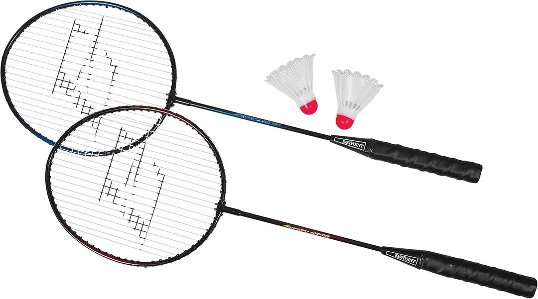 EastPoint Sports 2 Racket + Birdie Set, Black, 1-1-00351