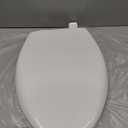 Mayfair Collins Slow Close Toilet Seat, Durable Plastic Seat with Extra Stability Bumpers and Secure Hinges, Made in USA, Elongated, White
