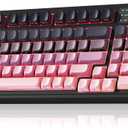 AULA S99 Keyboard, Wireless Gaming Keyboard Bluetooth Ergonomic Creamy Computer Keyboards Cute Full Size Backlit Tri-Mode BT/2.4GHz/USB-C for PC Laptop - Black & Pink Gradient