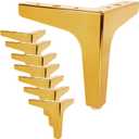 8 x MNKNENG 8 Packs Metal Gold Furniture Legs 5 Inch Golden Couch Legs Extenders Modern Style Heavy Duty Replacement Gold Leg for Furniture Sofa Couches Chair Ottoman Cabinet