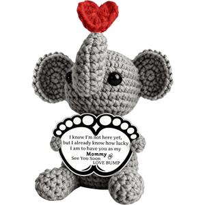 New Mom Gifts First Time Mom to Be Pregnant Expecting Mommy Birthday Gifts for Handmade Cozy Crochet Elephant Best Cute Present Boy Girl Moms Mama from Husband Baby Shower Essentials
