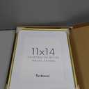 Fun Memories Gold 11x14 Picture Frame, Aluminum Metal Frame 14.25x11.22in with Mat for 8x10, Modern Picture Frame with Tempered Real Glass