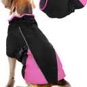 Warm Dog Jacket in Winter, Winter Dog Fleece Coat, Soft Pet Coat for Dogs with Reflective Strip Cozy Turtleneck Waterproof Clothes for Doggy, XL Pink
