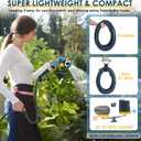 Non-Expandable Garden Hose 100 FT, Lightweight Hose with 10 Function Spray Nozzle, Kink-Free Flexible Water Hose, Durable, Leak-Proof, 360° Swivel Connectors, Portable Storage Strap
