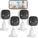 Jennov 2K WiFi Security Camera Indoor/Outdoor, Plug-in Home Surveillance Cam with Color Night Vision, Human Motion Detection, 2-Way Audio, IP66 Waterproof, Baby & Pet Monitor, 5G/2.4G,  4pcs Outdoor Camera