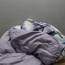 Luxudecor Floral Comforter Set Full Size 7 Piece, Purple Flower Bed in a Bag, Elegant Floral Comforter with Sheet Set, Soft Microfiber Bedding Set for All Season (Purple, 80"x90")