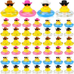 Sosation 12 Pcs Cowboy Rubber Duck Bulk Mini Car Yellow Duckies Bath Toys Party Favor with Mini Hat Swim Circle Necklace Sunglasses Car Ornaments for Summer Birthday Swimming Supplies(Novel Style) Sosation 12 Pcs Cowboy Rubber Duck Bulk Mini Car Yellow Duckies Bath Toys Party Favor with Mini Hat Swim Circle Necklace Sunglasses Car Ornaments for Summer Birthday Swimming Supplies(Novel Style)