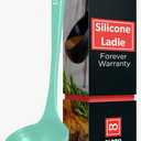 DI ORO Silicone Ladle  Soup Ladle for Cooking & Serving Heat-Resistant - Large Kitchen Soup Ladle Nonstick Cookware Safe - Soup Serving Spoon with Wide Bowl - Silicone Utensil Dishwasher Safe (Mint)
