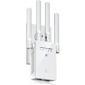 WiFi Extender Signal Booster, Long Range Internet Booster, 130% Broader Coverage Than Before for Home, 4X Faster Wireless Repeater w/Ethernet Port, Easy 1-Tap Setup, Access Point