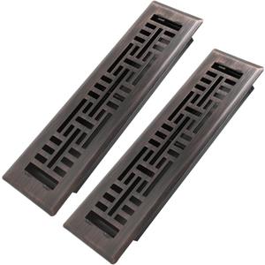 2x10 Inches 2 Pack Heavy Duty Walkable Floor Register Easy Adjust Air Supply Lever Floor Vents - Seattle Design - Vent Cover for Home Floor - Oil Rubbed Bronze