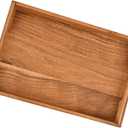 Nirman Serving Trays Acacia Wood Engraved Designer Tray with Handles | Elegant Gift for Home Decor, Hosting, Parties (15" x 10" x 1.75")