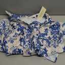 Bsubseach Womens Modern Swimsuit Cover Up Blouse Button Down Shirt Dresses Tops (Large, Retro Blue)