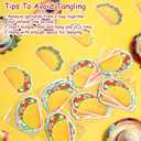 8 Pcs Taco Birthday Party Decorations Mexican Fiesta Garland Banner Cinco De Mayo Party Banner Fiesta Ceiling Hanging Streamers Cutouts for Taco Twosday Bout Baby Shower Decor Supplies