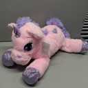 Lanmore 24" Big Unicorn Stuffed Animal, Giant Animal Plush Pillow Unicorn Body Hugging Pillow for Girls, Gift for Christmas Birthday Valentine's Day (Pink)