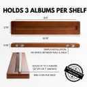 LABEND HOME Vinyl Record Bookshelf - Set of 8 Floating Shelves for LP Album Storage - Solid Pine Wood Wall Mount Display - Easy Install Hardware Included - Brown