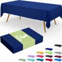 Smiry Disposable Table Cloth 3 Pack, 54 x 108 Inch Waterproof Plastic Tablecloth, Decorative Rectangle Table Covers for Party, Birthday, Picnic, Navy