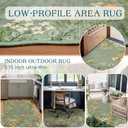 Sage Green Floral Entry Rug - 3x5 Ft Washable Indoor Outdoor Mats for Front Door Non-Slip Porch Rug Non-Slip Boho Throw Rugs for Living Room Bedroom Entryway Kitchen Office Porch Decor