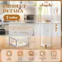 FillTouch 5 Gallon Glass Drink Dispenser with Acrylic Base and Acacia Wood Lid, Large Glass Drink Beverage Dispenser with Stainless Steel Spigot for Parties, Wedding, Anniversaries, Lemonade, Iced Tea