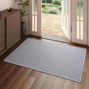 YDKGL 2x3 ft Indoor Door Mat Entryway Rug Non Slip Woven Washable Area Rugs Kitchen Mats for Floor, Front Entry Rug Entrance Doormat for Hall Porch Bathroom Kitchen Bedroom, Easy Clean, Gray 24"x36" (A- Light Grey)