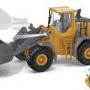 KIDMARKT Metal RC Wheel Loader Toy | 9-Channel Remote Control Construction Truck with Realistic Lights & Sounds, 1:20 Scale Rechargeable Vehicle for Boys Ages 3-12, STEM Engineering Gift for Kids 2025