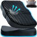 Gel Seat Cushion for Long Sitting, Gel Cushion for Pressure Relief, Soft & Breathable, Chair Cushion for Office Chair, Car, Wheelchair, Seat Cushion with Non-Slip Black Cover (1916.53.14in)