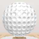 Renaiss 6x6ft White Golf Round Backdrop Covers for Photography, 3D Printing, Baby Shower, Birthday, Sports Club Events, Party Decors, Arch, Photo Booth Props