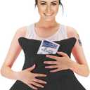Hysterectomy Recovery Pillow with Pocket, Post-Surgery Abdominal Support Cushion, C-Section & Tummy Tuck Pillow, Mastectomy and Hernia Surgery Comfort Pillow(Black)