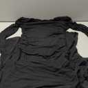 BORIFLORS Women's Bodycon Ruched Mesh Long Sleeve Maxi Dress Mermaid Ruffle Formal Cocktail Party Long Dresses, Size S (Black)