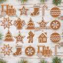 Zhanmai 24 Pcs Christmas Gingerbread Ornaments for Christmas Tree Decorate 12 Style Gingerbread Theme Decorations Cute Xmas Hanging Ornaments Traditional Xmas Tree Party Decors